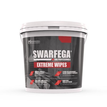 Cubo de 150 toallitas Swarfega Extreme Wipes para limpieza industrial